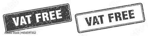 vat free stamp set. vat free square grunge sign