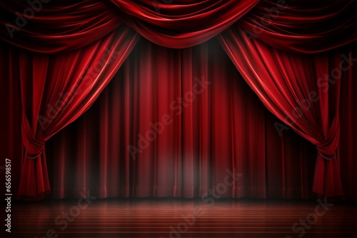 Red Curtain with Spotlight