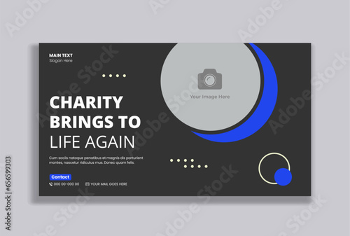 Video thumbnail and banner design for charity event video tutorials