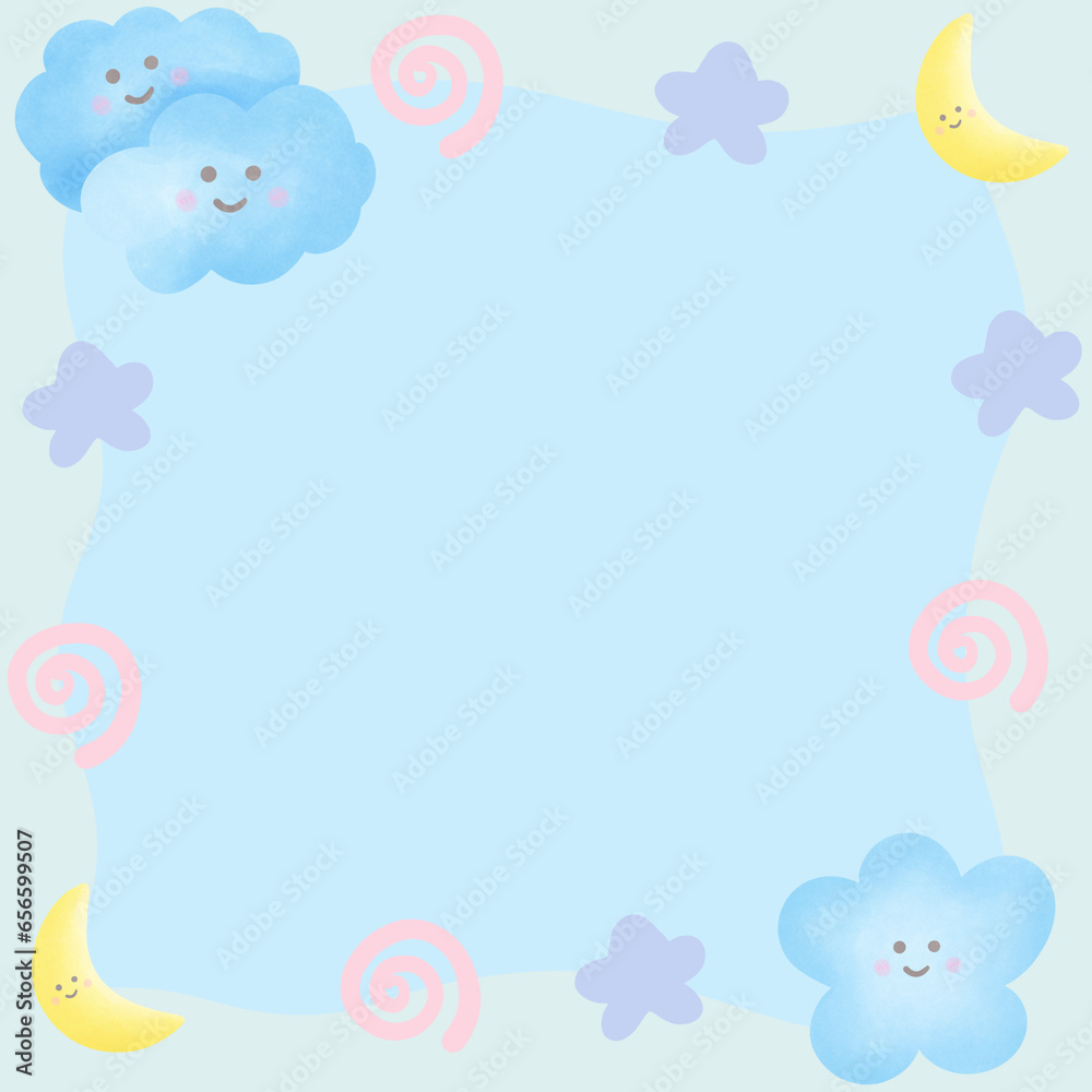 Cute pastel picture frame background