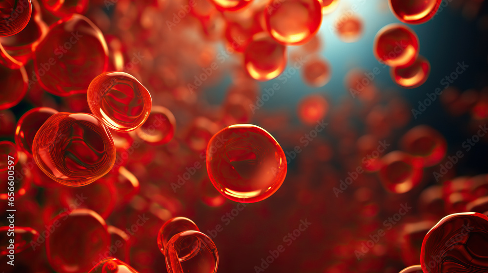 blood cells flowing through vein ai generated blood cells flowing through vein ai generated