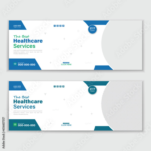 Template For a Medical Timeline Or Healthcare Web Banner Cover Design