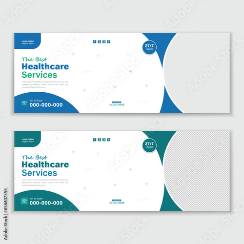 Template For a Medical Timeline Or Healthcare Web Banner Cover Design