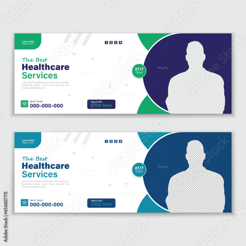 Template For a Medical Timeline Or Healthcare Web Banner Cover Design