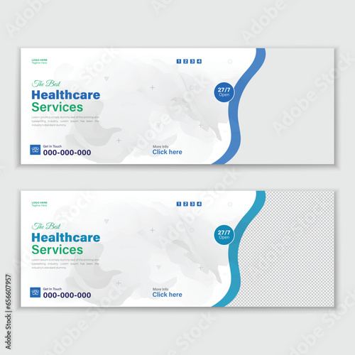 Template For a Medical Timeline Or Healthcare Web Banner Cover Design