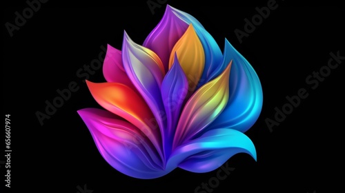 cartoon stilized logo spectral bloom.Generative AI photo
