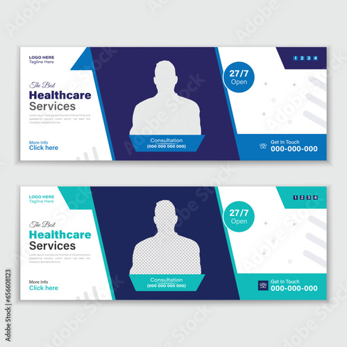 Template For a Medical Timeline Or Healthcare Web Banner Cover Design