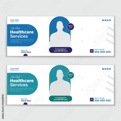 Template For a Medical Timeline Or Healthcare Web Banner Cover Design