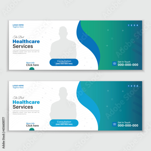 Template For a Medical Timeline Or Healthcare Web Banner Cover Design