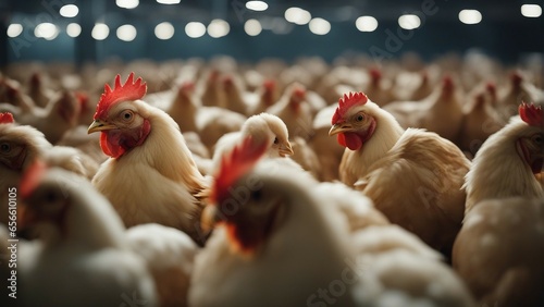 Billede på lærred chicken and egg production farm
