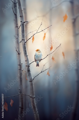 a white bird in a winter tree © Rachel