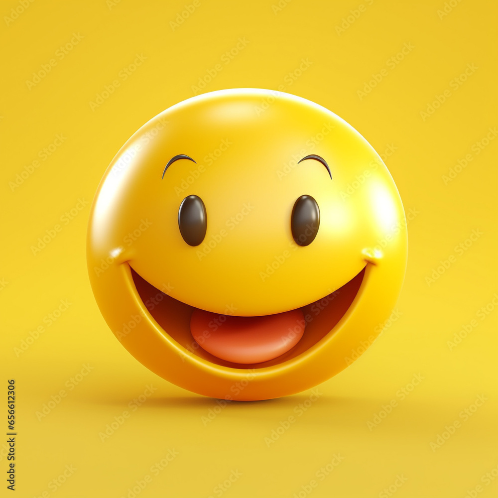 Fototapeta premium Smiling emoticon 3d illustration