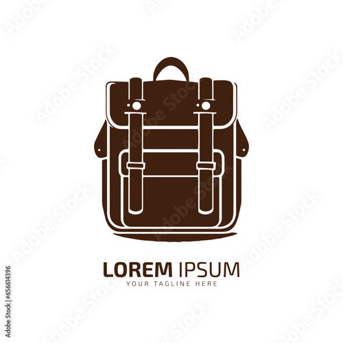 Minimal and abstract logo of bag vector bag icon school bag silhouette isolated template design brown bag