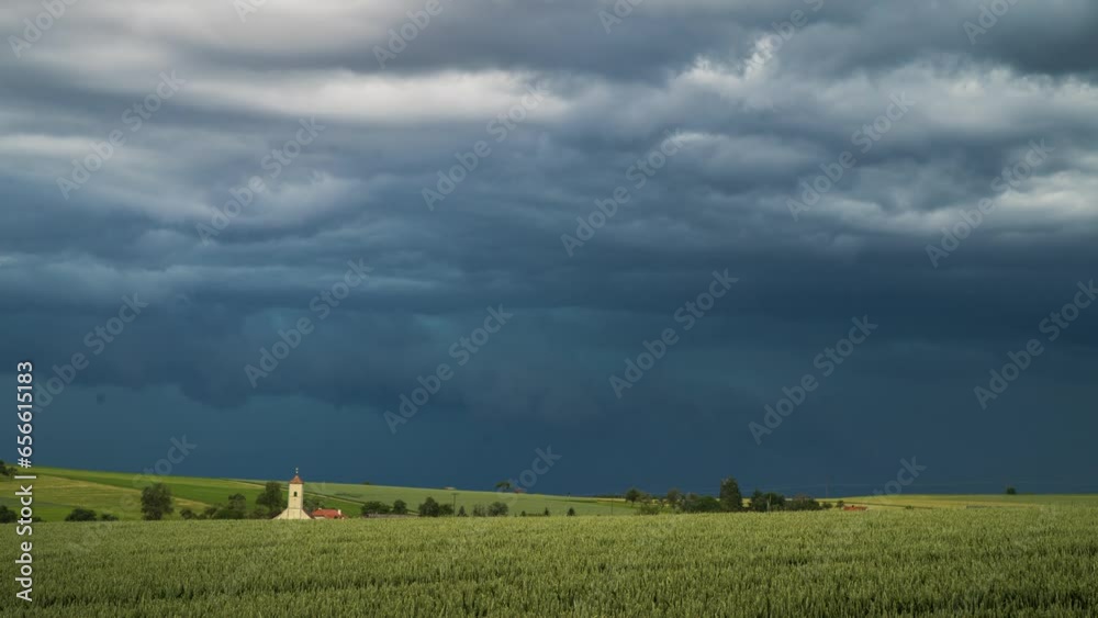 Storm Shelf Cloud above Landscape Time-Lapse Storm Shelf Cloud above Landscape Time-Lapse