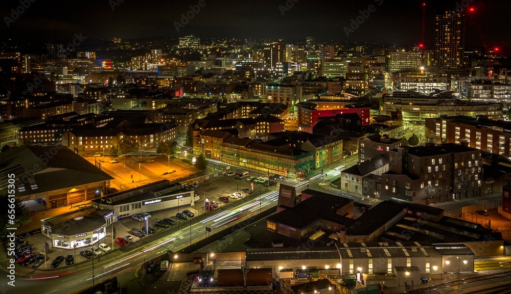 Obraz premium Sheffield after dark, long exposure