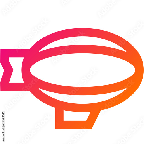 Flying Airship Vector Icon Design Illustration