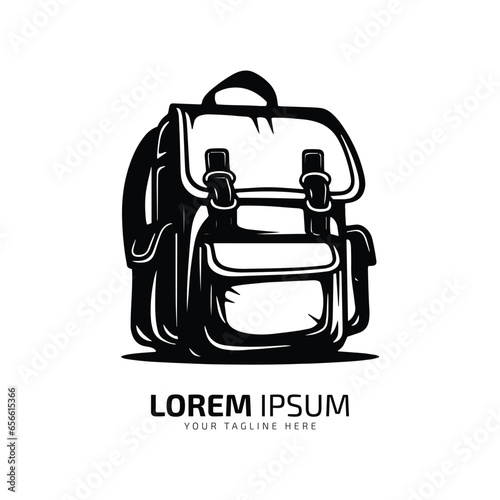 Minimal and abstract logo of bag vector bag icon school bag silhouette isolated template design