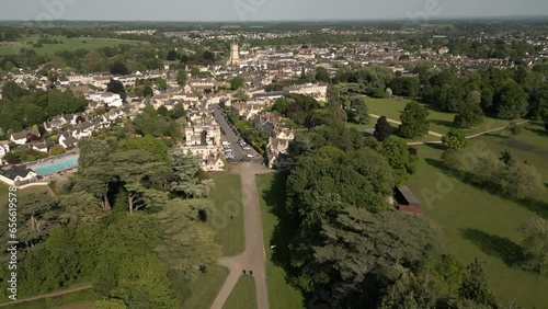 Cirencester Historic Town Park Church Aerial Landscape Cotswolds UK Spring