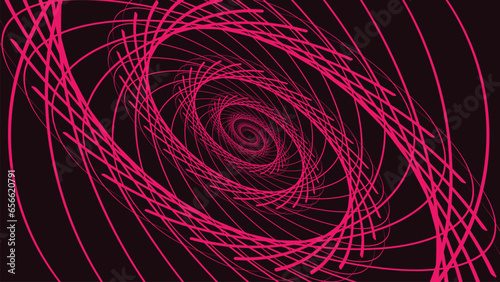 Abstract spiral pink line round background. This minimalist design line symbol style background can be used as a banner. 