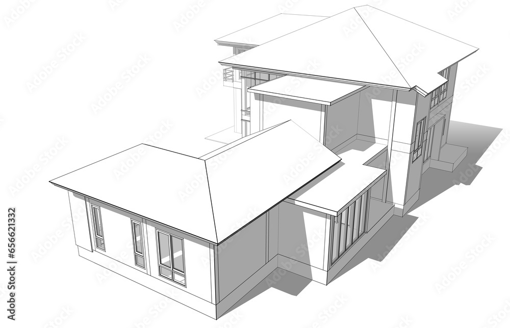 Modern house design 3d rendering Modern house design 3d rendering