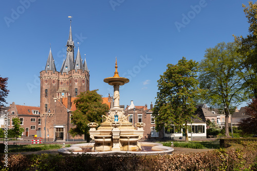 City gate - Sassenpoort, in the center of the Hanseatic city of Zwolle in Overijssel. photo