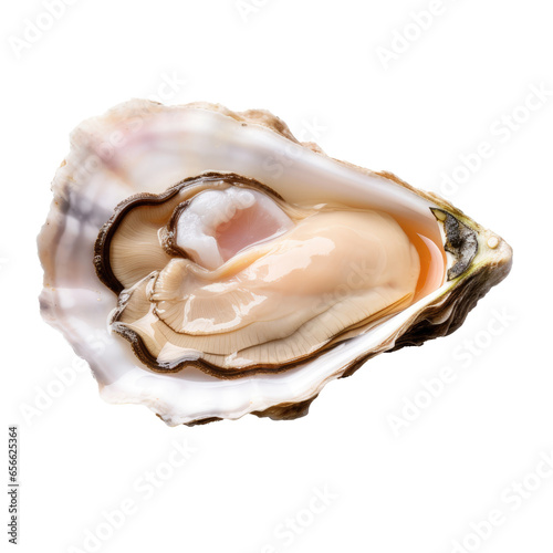 Isolated Oyster on Half-Shell
