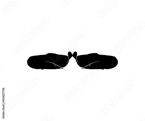 Silhouette of the fire eel (Mastacembelus erythrotaenia) is a relatively large species of spiny eel, can use for art Illustration, logo type, pictogram, website, or graphic design element. Vector 