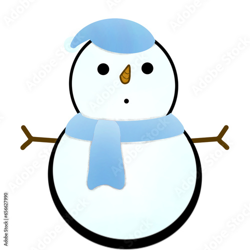 snowman with a broom
