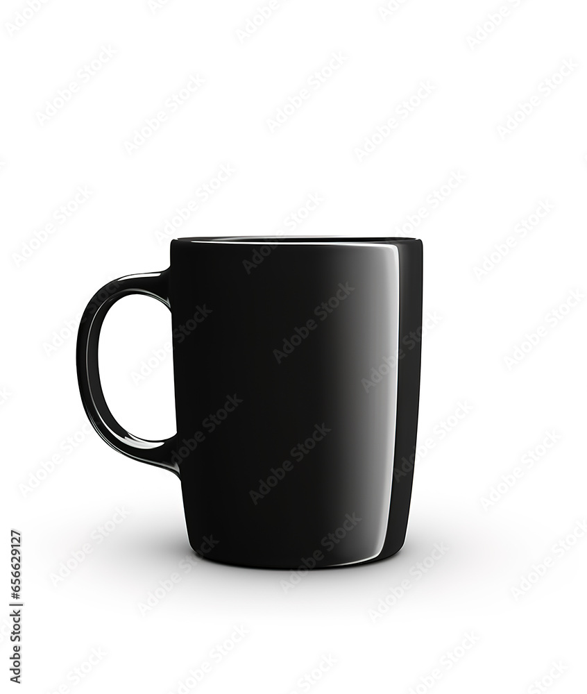Black cup mock up isolated on white background Black cup mock up isolated on white background
