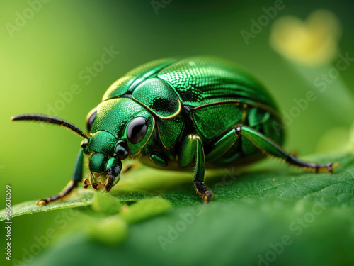 Cetonia aurata golden beetle on flowers. Beauty of nature. A detailed photograph of green beetle, cinematic, photorealistic, extreme close-up