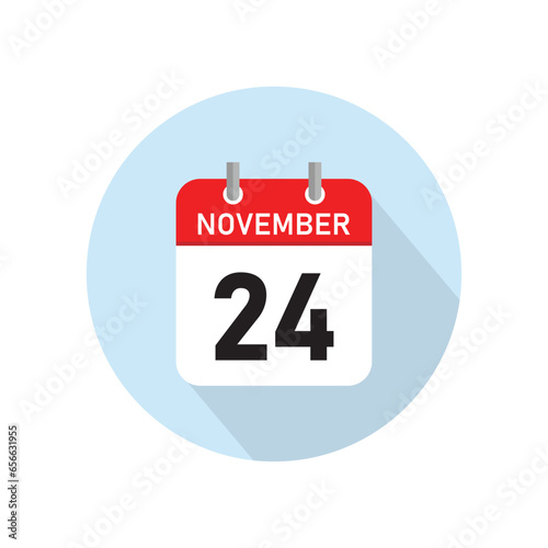 November 24 Concept Design. Vector Illustration.	