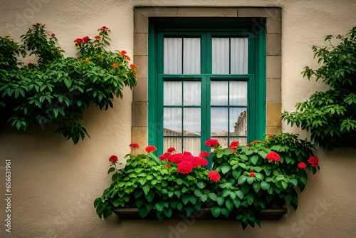 window with flowers in the garden © baloch