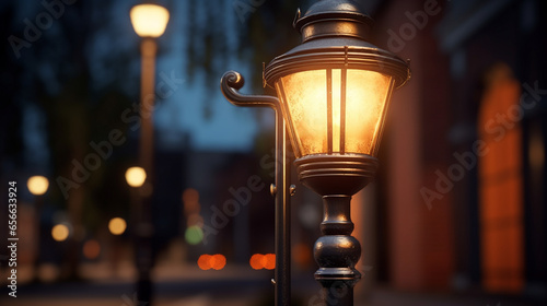 A vintage gas powered street lamp UHD wallpaper Stock Photographic Image