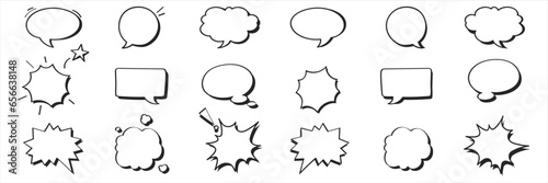 Speech Bubble set. Talk bubble. Cloud speech bubbles collection. Retro empty comic speech bubbles. Vector Illustration photo