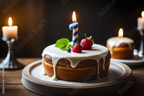 birthday cake with candles