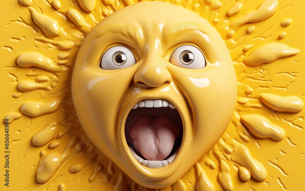 Shocked, scared or startled emoji with mouth wide open and eyes bulging