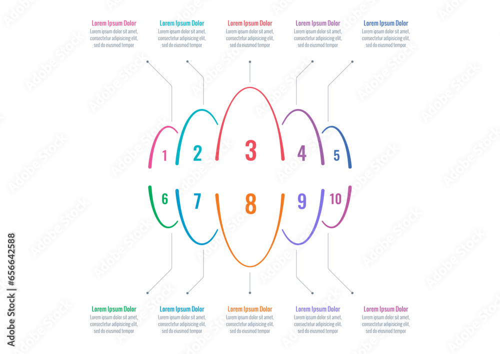 infographic template for science, business, education world. magazine, web, internet, annual report information template. ellipse infographic template. ten steps infographic template