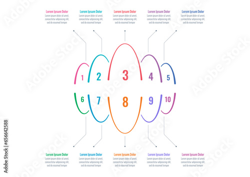 infographic template for science, business, education world. magazine, web, internet, annual report information template. ellipse infographic template. ten steps infographic template