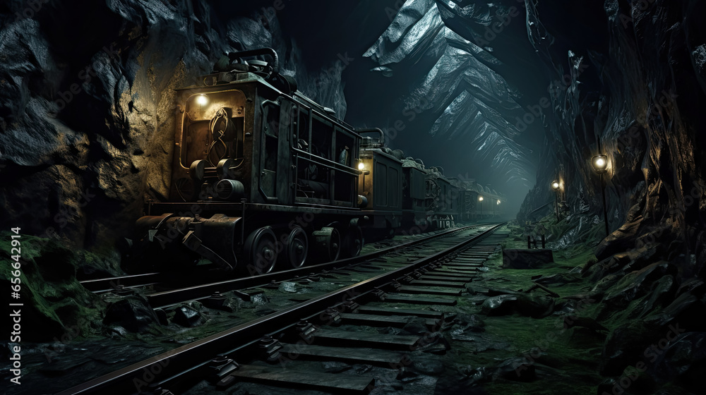 Underground railway for mining