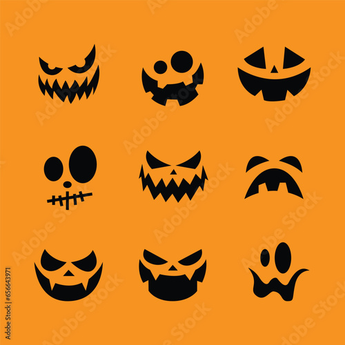 Halloween theme pumpkin fae silhouette concept illustration