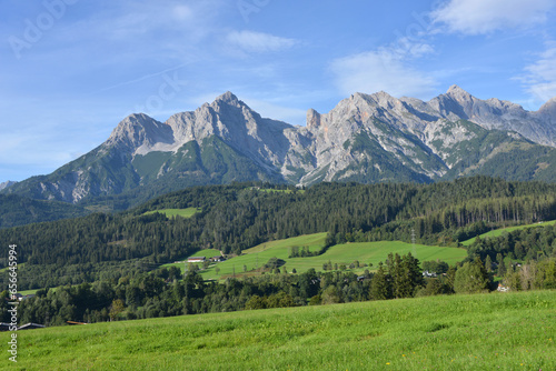panorama of Steinernes Meer mountain range in summer in Austria  © mikesch112