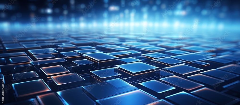 Fototapeta premium Technology Background Abstract in Blue with copyspace for text