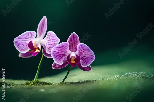 orchid on green