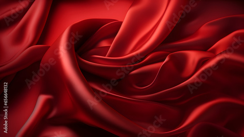 Abstract red satin background. 3d render, for product presentation, product display, banner background