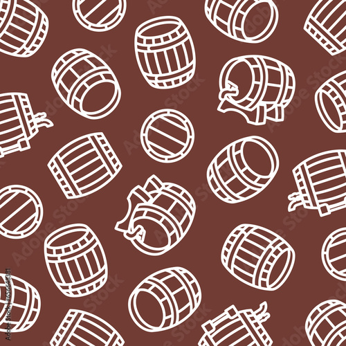 Wallpaper Mural Barrels pattern, background set. Collection icon barrel. Vector Torontodigital.ca