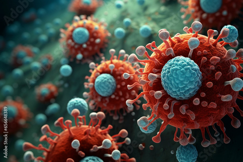 a group of viruses and bacteria close up of a virus cell coronavirus are shown in this image © msroster