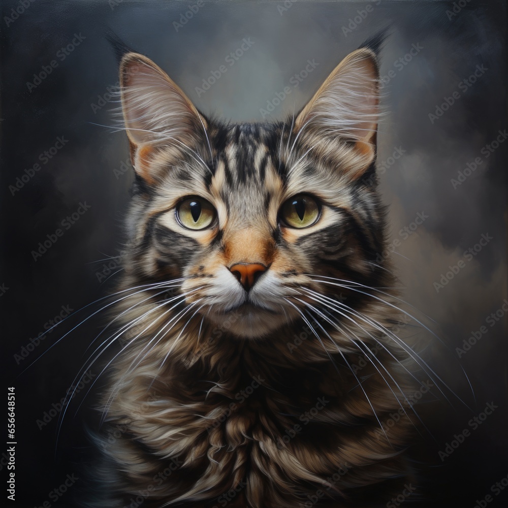 Cute tabby cat portrait