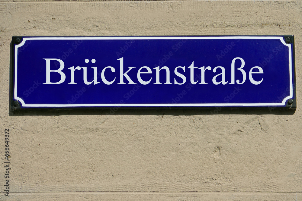 Emailleschild Brückenstraße Emailleschild Brückenstraße