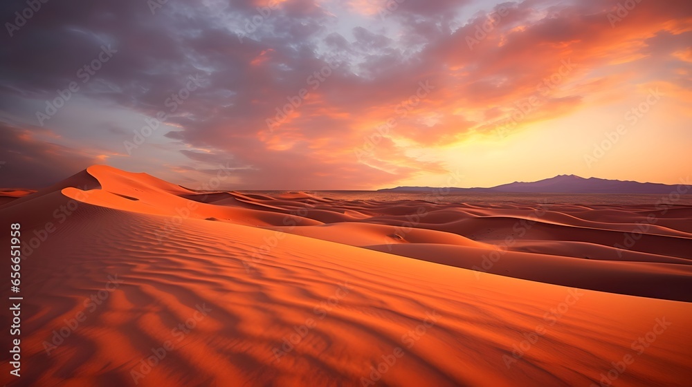 Sand dunes in the Namib desert at sunset, Namibia