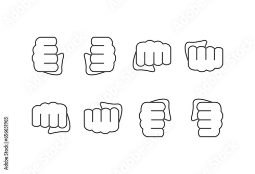 Simple Set of Fist Related Vector Line Icons. Contains such Icons 